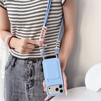 【N041】iPhone18pro/17proケース 韓国風 おしゃれ 斜め掛け ショルダースマホケース カード収納