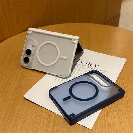 【N852】iPhone Duo ケース MagSafe対応 マット iPhone Duo ケース ヒンジ保護 半 透明