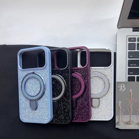 【N865】iphone18pro/18promax バーガンディ に 合う ケース キラキラ かわいい iphone ケース スタンド 付き