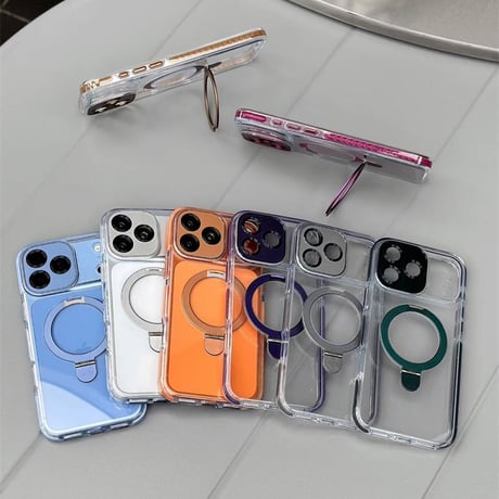 【N610】iphone18pro/17pro ケース マグセーフ クリア iphone ケース スタンド 高級