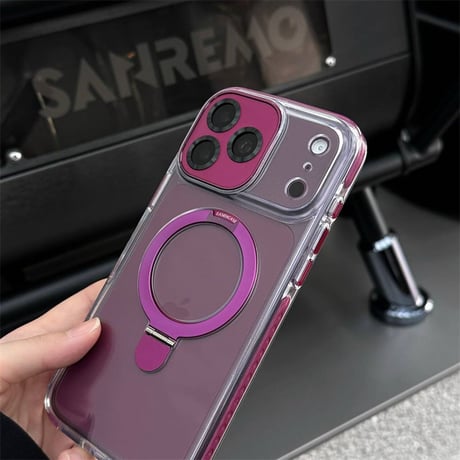 【N610】iphone18pro/17pro ケース マグセーフ クリア iphone ケース スタンド 高級