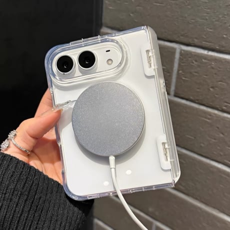 【N862】Iphone duo magsafe ケース クリア アイフォン duo ケース スタンド 付き