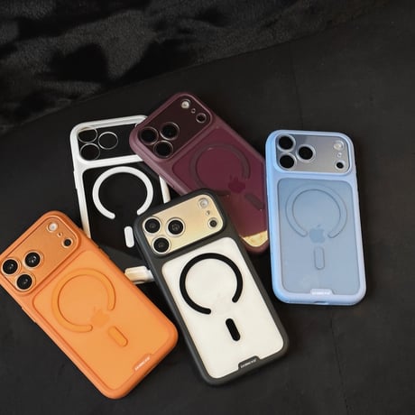 【N854】iphone18pro ダークチェリー に 合う ケース magsafe 対応 ケース 透明