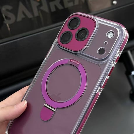 【N610】iphone18pro/17pro ケース マグセーフ クリア iphone ケース スタンド 高級