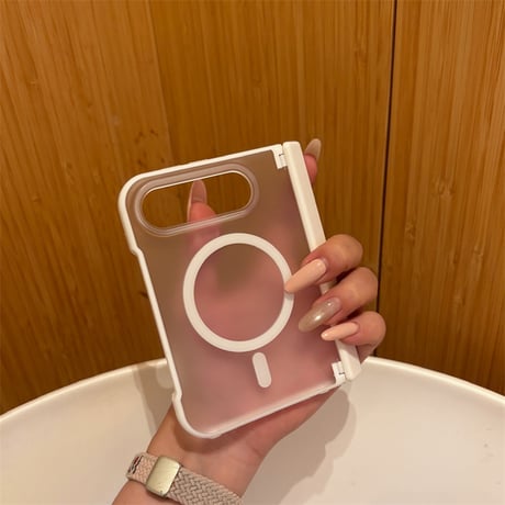 【N852】iPhone Duo ケース MagSafe対応 マット iPhone Duo ケース ヒンジ保護 半 透明