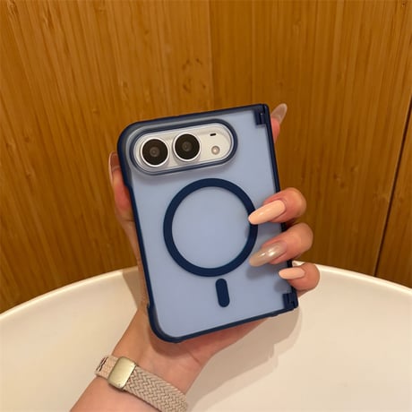 【N852】iPhone Duo ケース MagSafe対応 マット iPhone Duo ケース ヒンジ保護 半 透明