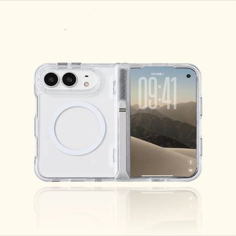 【N862】Iphone duo magsafe ケース クリア アイフォン duo ケース スタンド 付き