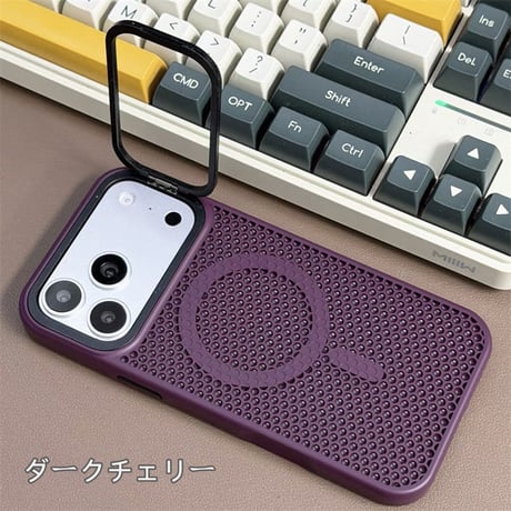 【N719】スマホ 放熱 ケース iphone18pro/18promax/17pro ケース 隠しスタンド付き マグセーフケース