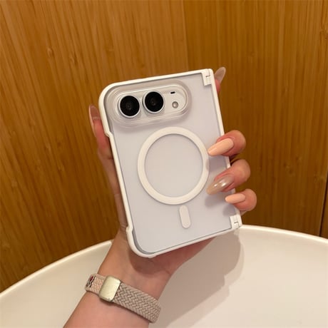 【N852】iPhone Duo ケース MagSafe対応 マット iPhone Duo ケース ヒンジ保護 半 透明