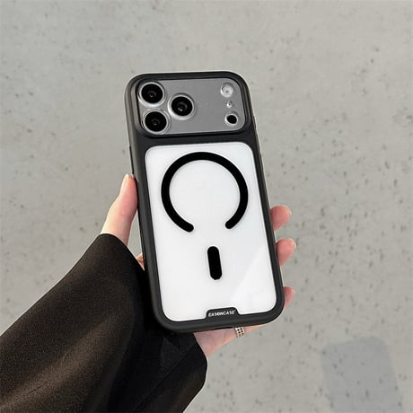 【N854】iphone18pro ダークチェリー に 合う ケース magsafe 対応 ケース 透明