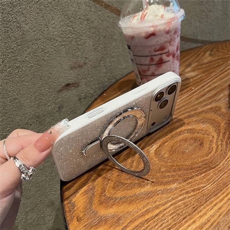 【N865】iphone18pro/18promax バーガンディ に 合う ケース キラキラ かわいい iphone ケース スタンド 付き