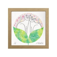 おかべてつろう 額装ジークレープリント【こころまあるくなる】