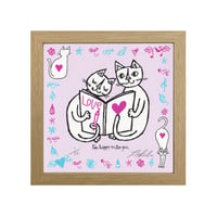 おかべてつろう 額装ジークレープリント【きみに逢えたから】