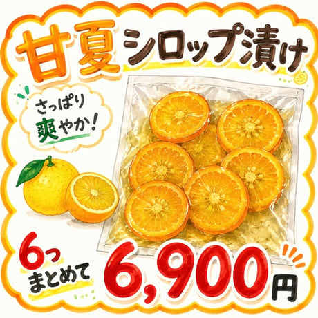■送料無料■【無農薬・化学肥料不使用】６つ甘夏シロップ漬け