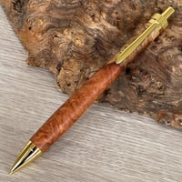 花梨瘤紅白 / UMA 木軸シャープペンシル / ゴールド金具 【一点もの！608250】 ボールペンに変更可能・金具色の変更可能