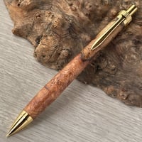 花梨瘤紅白 / UMA 木軸シャープペンシル / ゴールド金具 【一点もの！608212】 ボールペンに変更可能・金具色の変更可能
