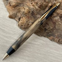 ・黒柿 / OMOSINPEN / 約36g 真鍮ウエイト重量アップモデル / ボールペンもシャーペンもこれ一本で / ゴールド金具 / 一点もの！607021