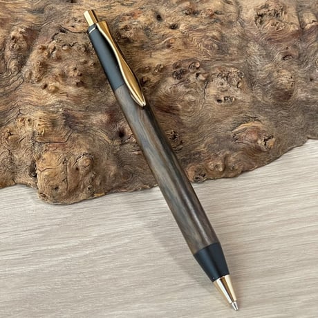 黒柿 / OMOSINPEN / 約36g 真鍮ウエイト重量アップモデル / ボールペンもシャーペンもこれ一本で / ゴールド金具 / 一点もの！607017