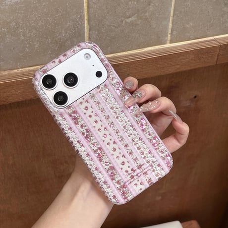 【お取り寄せ商品】iPhoneケース スマホケース iPhone18  iPhone17 iPhone16 iPhone15 花柄 ピンク キラキラ 可愛い 韓国 M7228