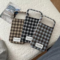 【お取り寄せ商品】iPhoneケース スマホケース iPhone18 iPhone17 iPhone16 iPhone15 秋冬 チェック柄 ニット風 大人かわいい M7216