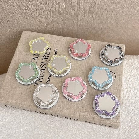 【お取り寄せ商品】magsafe グリップ 磁石 韓国 花柄 ミラー付き 便利 可愛い M7233