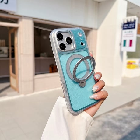 【お取り寄せ商品】iPhoneケース スマホケース iPhone18 iPhone17 iPhone16 Mag safe スタンド ラメ クリアカラー M7212