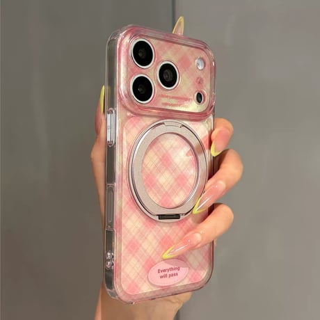 【お取り寄せ商品】iPhoneケース スマホケース iPhone18 iPhone17 iPhone16 大人可愛い チェック スタンド付き M7223