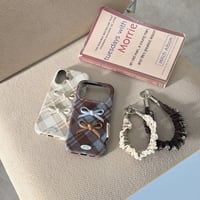 【お取り寄せ商品】iPhoneケース スマホケース iPhone18 iPhone17 iPhone16 チェック ハンドストラップ付き 韓国 大人可愛い M7220