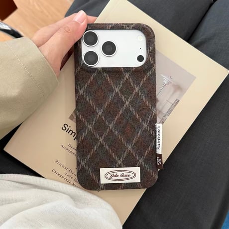 【お取り寄せ商品】iPhoneケース スマホケース iPhone18 iPhone17 iPhone16 iPhone15 秋冬 チェック柄 ニット風 韓国 M7217