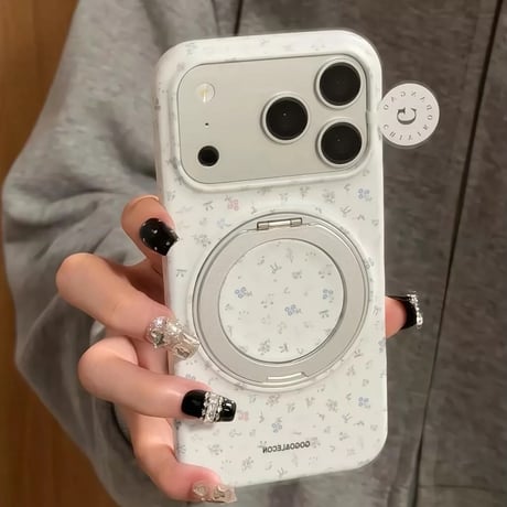【お取り寄せ商品】iPhoneケース スマホケース iPhone18 iPhone17 iPhone16 iPhone15 Magsafe スタンド 花柄 韓国 M7234
