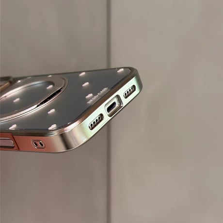 【お取り寄せ商品】iPhoneケース スマホケース iPhone18 iPhone17 iPhone16 iPhone15 magsafe スタンド シルバー 韓国 M7222