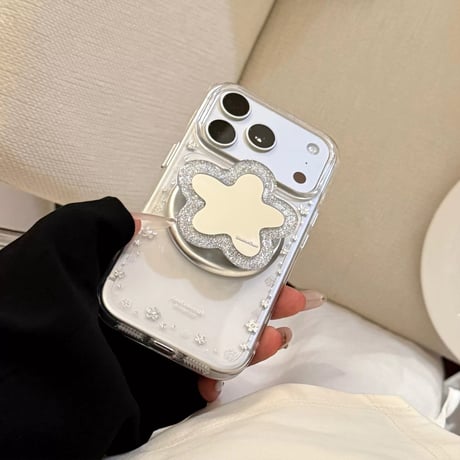 【お取り寄せ商品】iPhoneケース スマホケース iPhone17 iPhone16 iPhone15 Magsafe 花 ラメ 可愛い 韓国 M7201