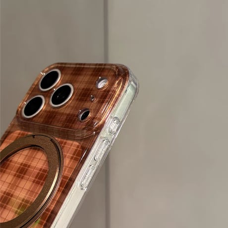 【お取り寄せ商品】iPhoneケース スマホケース iPhone18 iPhone17 iPhone16 大人可愛い チェック スタンド付き M7223