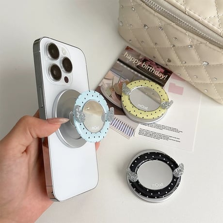 【お取り寄せ商品】magsafe グリップ 磁石 韓国 エンジェル ミラー付き 便利 可愛い M7209
