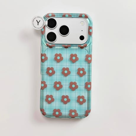 【お取り寄せ商品】iPhoneケース スマホケース iPhone17 iPhone16 iPhone15 チェック 花柄 韓国 可愛い M7232