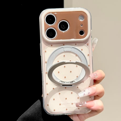 【お取り寄せ商品】iPhoneケース スマホケース iPhone18  iPhone17 iPhone16 iPhone15 ドット MagSafe スタンド おしゃれ  韓国 M7230