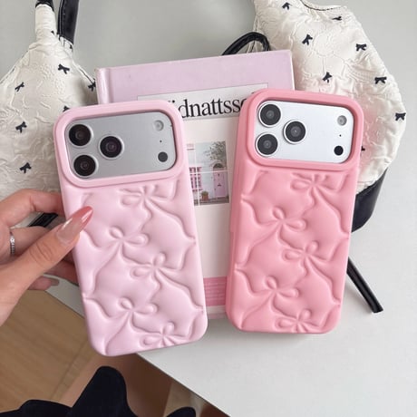 【お取り寄せ商品】iPhoneケース スマホケース iPhone17 iPhone16 iPhone15 リボン ピンク 韓国 可愛い M7206