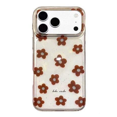 【お取り寄せ商品】iPhoneケース スマホケース iPhone18 iPhone17 iPhone16 iPhone15 大人可愛い ブラウン おしゃれ 花柄 韓国 M7241