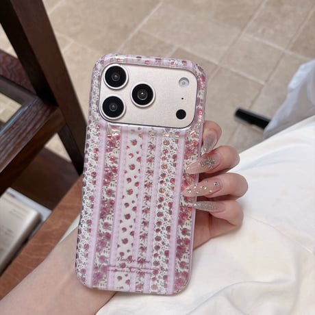 【お取り寄せ商品】iPhoneケース スマホケース iPhone18  iPhone17 iPhone16 iPhone15 花柄 ピンク キラキラ 可愛い 韓国 M7228