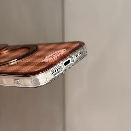 【お取り寄せ商品】iPhoneケース スマホケース iPhone18 iPhone17 iPhone16 大人可愛い チェック スタンド付き M7223