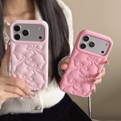 【お取り寄せ商品】iPhoneケース スマホケース iPhone17 iPhone16 iPhone15 リボン ピンク 韓国 可愛い M7206