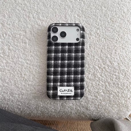 【お取り寄せ商品】iPhoneケース スマホケース iPhone18 iPhone17 iPhone16 iPhone15 秋冬 チェック柄 ニット風 大人かわいい M7216