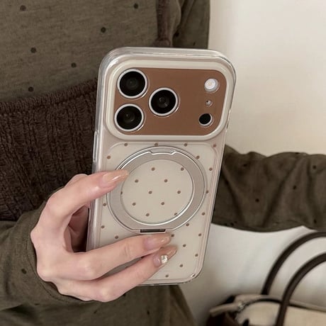 【お取り寄せ商品】iPhoneケース スマホケース iPhone18  iPhone17 iPhone16 iPhone15 ドット MagSafe スタンド おしゃれ  韓国 M7230