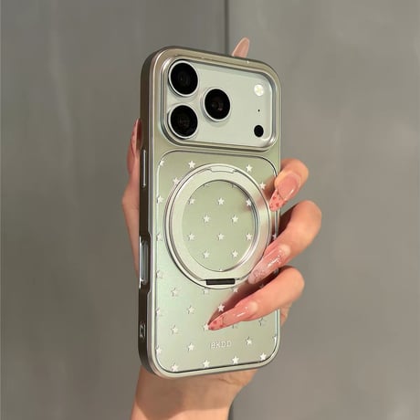 【お取り寄せ商品】iPhoneケース スマホケース iPhone18 iPhone17 iPhone16 iPhone15 magsafe スタンド シルバー 韓国 M7222