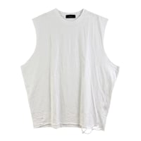 【P.O.S】OVERSIZE DAMAGED NOSLEEVE WHITE