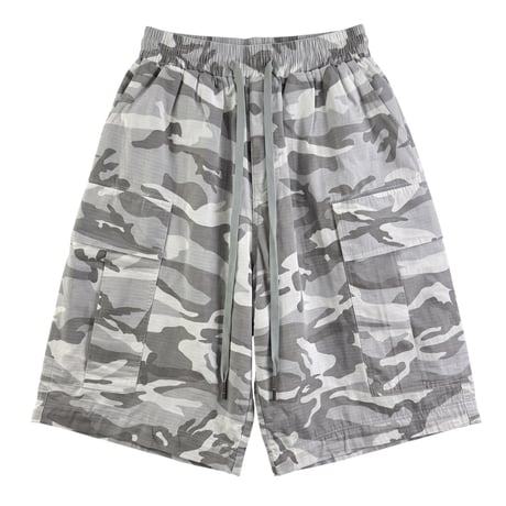 【P.O.S】2WAY CAMO BAGGY PANTS WHITE