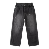 【P.O.S】PAINT WIDE JEANS BLACK