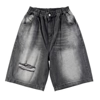 【P.O.S】WAISTBAND BAGGY JORTS BLACK