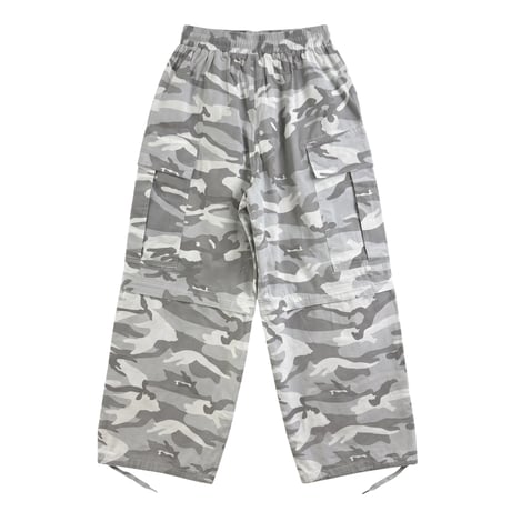 【P.O.S】2WAY CAMO BAGGY PANTS WHITE