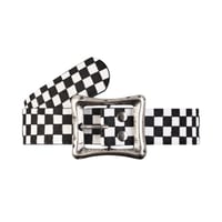 【EMOSTANCECLUB】CORE BELT - HAIR ON CALF CHECKER BOARD
